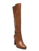 Manchester Burnished Leather Tall Boot Lange Støvler Brown Lauren Ralph Lauren