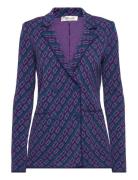 Dvf Dion Jacket Blazers Single Breasted Blazers Blue Diane Von Furstenberg