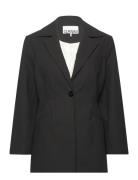 Cotton Suiting Blazers Single Breasted Blazers Black Ganni