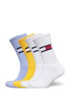Th Uni Tj Sock 4P Flag Underwear Socks Regular Socks White Tommy Hilfiger