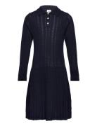 Pointelle Dress Dresses & Skirts Dresses Casual Dresses Long-sleeved Casual Dresses Navy FUB