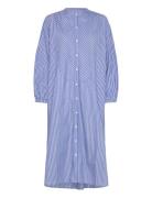 Lauren Shirtdress Stripe Knælang Kjole Blue Moshi Moshi Mind