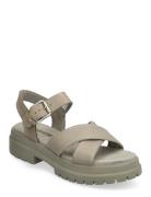 London Vibe Backstrap Sandal Light Taupe Full Grain Flade Sandaler Khaki Green Timberland