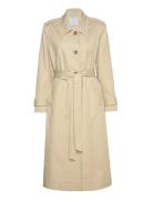 Cotton Trench Coat With Shirt Collar Trenchcoat Frakke Beige Mango