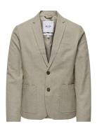 Onseve 2Btn Casual Linen Mix 0132 Blazer Suits & Blazers Blazers Single Breasted Blazers Beige ONLY & SONS