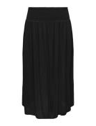 Cartilda Life Long Smock Skirt Aop Knælang Nederdel Black ONLY Carmakoma