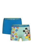 Lot Of 2 Boxers Night & Underwear Underwear Underpants Blue Mickey Mouse