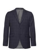 Checked Stretch Blazer - Combi Suit Suits & Blazers Blazers Single Breasted Blazers Navy Lindbergh Black