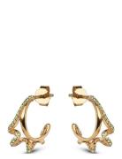 Elegant Twirl Hoops Accessories Jewellery Earrings Hoops Green Enamel Copenhagen