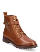 Eldridge Burnished Leather Boot Shoes Boots Ankle Boots Laced Boots Brown Lauren Ralph Lauren