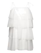 Organza Frill Mini Dress Kort Kjole Cream Gina Tricot
