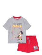 Set 2P Short + Ts Sets Sets With Short-sleeved T-shirt Multi/patterned Mickey Mouse