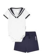 Sailor Set Baby Sets Sets With Short-sleeved T-shirt Blue Geggamoja