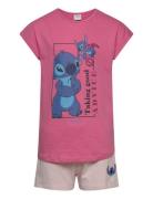 Set 2P Short + Ts Sets Sets With Short-sleeved T-shirt Pink Lilo & Stitch