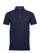 Slim Fit Stretch Mesh Polo Shirt Tops Polos Short-sleeved Blue Polo Ralph Lauren