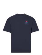 Sunset On Mt Fuji T-Shirt - White Designers T-Kortærmet Skjorte Navy Edwin