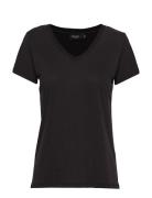 Slcolumbine V-Neck Ss Tops T-shirts & Tops Short-sleeved Black Soaked In Luxury