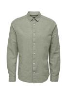 Onscaiden Ls Solid Linen Shirt Noos Tops Shirts Casual Green ONLY & SONS