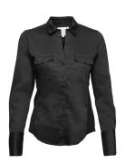 Cortnellapw Sh Tops Shirts Long-sleeved Black Part Two
