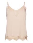 Cc Heart Rosie Lace Top Tops T-shirts & Tops Sleeveless Brown Coster Copenhagen