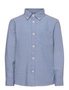 Shirt Blue Oxford Tops Shirts Long-sleeved Shirts Blue Lindex
