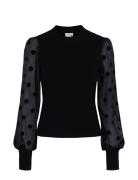 Yasdotme Ls Knit Pullover Tops Knitwear Jumpers Black YAS