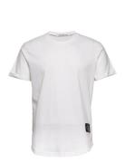 Badge Turn Up Sleeve Tops T-Kortærmet Skjorte White Calvin Klein Jeans