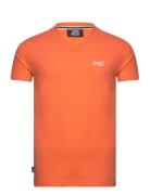 Essential Logo Emb Vee Tee Tops T-Kortærmet Skjorte Orange Superdry