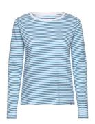 Organic Jersey Stripe Tenna Tee Fav Tops T-shirts & Tops Long-sleeved Blue Mads Nørgaard