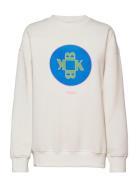 Sweatshirt Ls Tops Sweatshirts & Hoodies Sweatshirts White Barbara Kristoffersen By Rosemunde