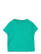 Rib Jersey T-Shirt W. Pocket Tops T-Kortærmet Skjorte Green Copenhagen Colors