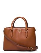 Leather Small Marcy Satchel Bags Small Shoulder Bags-crossbody Bags Brown Lauren Ralph Lauren