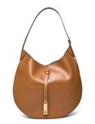 Polo Id Calfskin Large Shoulder Bag Bags Top Handle Bags Brown Polo Ralph Lauren