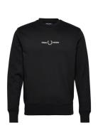 Embroidered Sweatsh Tops Sweatshirts & Hoodies Sweatshirts Black Fred Perry