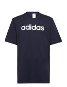 Essentials Single Jersey Linear Embroidered Logo T-Shirt Sport T-Kortærmet Skjorte Navy Adidas Sportswear