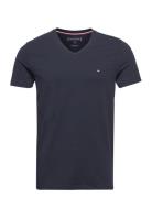Core Stretch Slim V-Neck Tee Tops T-Kortærmet Skjorte Navy Tommy Hilfiger
