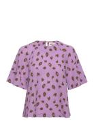 Bumpy Flower Rodgau Top Tops Blouses Short-sleeved Multi/patterned Mads Nørgaard