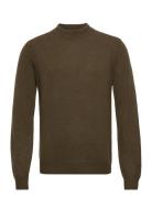 Akrico Lambswool Knit Tops Knitwear Round Necks Khaki Green Anerkjendt