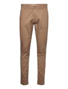 Luca Slim Twill Chino Pants - Gots/ Bottoms Trousers Chinos Brown Knowledge Cotton Apparel