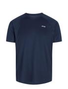 Mens Sports T-Shirt With Chest Print Sport T-Kortærmet Skjorte Navy ZEBDIA