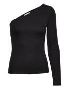 Q-Nova Shoulder Top Tops T-shirts & Tops Long-sleeved Black Calvin Klein