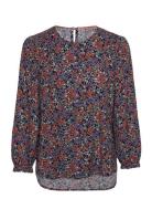 Floral Blouse With 3/4 Sleeves Tops Blouses Long-sleeved Multi/patterned Esprit Casual