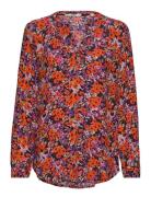 Floral V-Neck Blouse Tops Blouses Long-sleeved Multi/patterned Esprit Casual