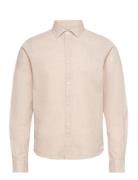 Jamie Cotton Linen Shirt Ls Tops Shirts Casual Cream Clean Cut Copenhagen