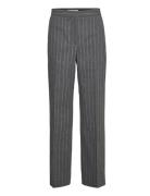 Willow Wool Trousers Bottoms Trousers Straight Leg Grey Wood Wood