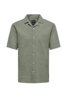 Onscaiden Ss Solid Resort Linen Shirt Tops Shirts Short-sleeved Green ONLY & SONS