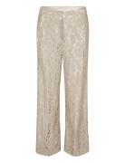 Hally Trousers Bottoms Trousers Straight Leg Beige Second Female