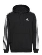 Essentials Fleece 3-Stripes Hoodie Sport Sweatshirts & Hoodies Hoodies Black Adidas Sportswear