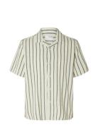 Slhrelax-Sal Shirt Ss Resort Tops Shirts Short-sleeved Cream Selected Homme