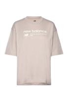 Linear Heritage Jersey Over D T-Shirt Sport T-shirts & Tops Short-sleeved Beige New Balance